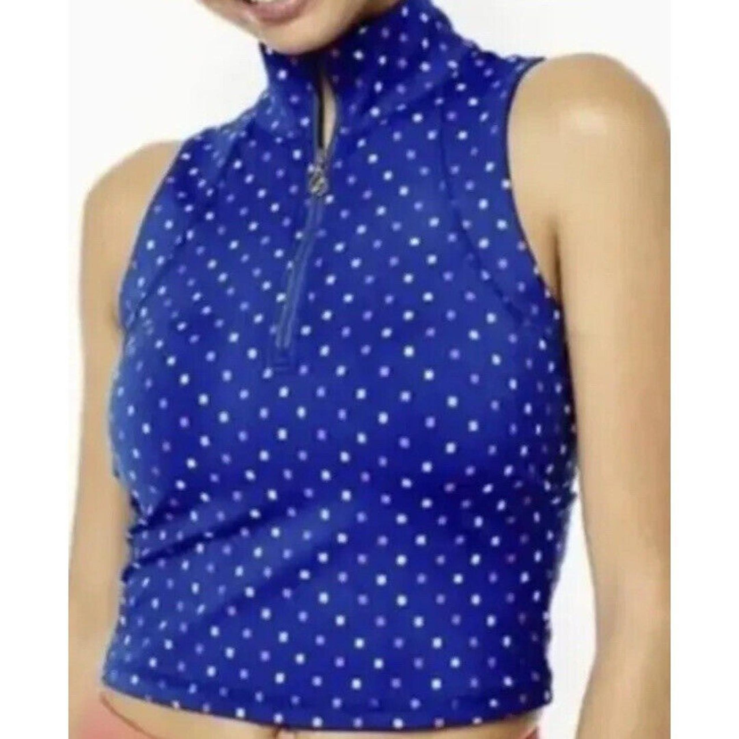 NWT Lilly Pulitzer LUXLETIC Callie Half-Zip Top Borealis Blue Squared NWT Large