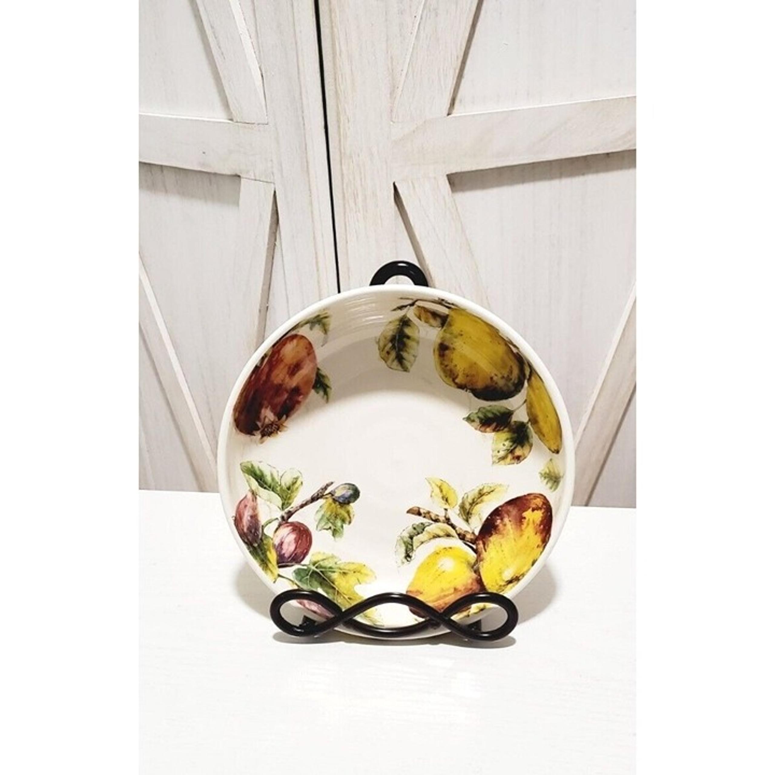 Pier 1 - Verona 8" Cereal/Pasta Bowl Fruit Pomegranate Pear Figs Fall - STUNNING