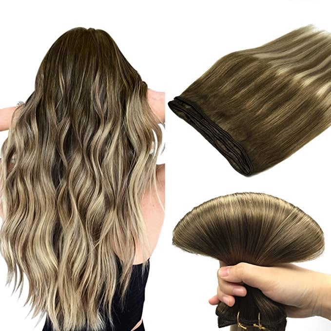 Human Hair sew-in Extensions. Color #T3/8PT3/613