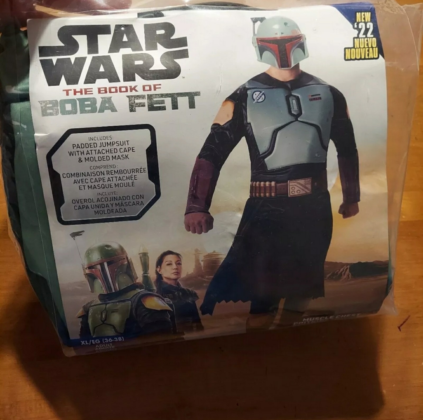 65 Boba Fett Adult Halloween Costume Muscle Chest Star Wars XL 36-38 Jazwares