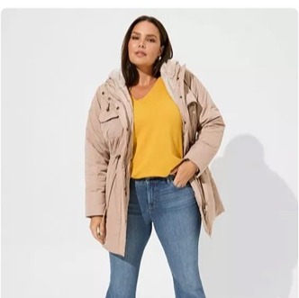 Torrid NWT Size 3 Faux Fur Lined Parka Pale Pink Stucco Plus Size Winter Jacket