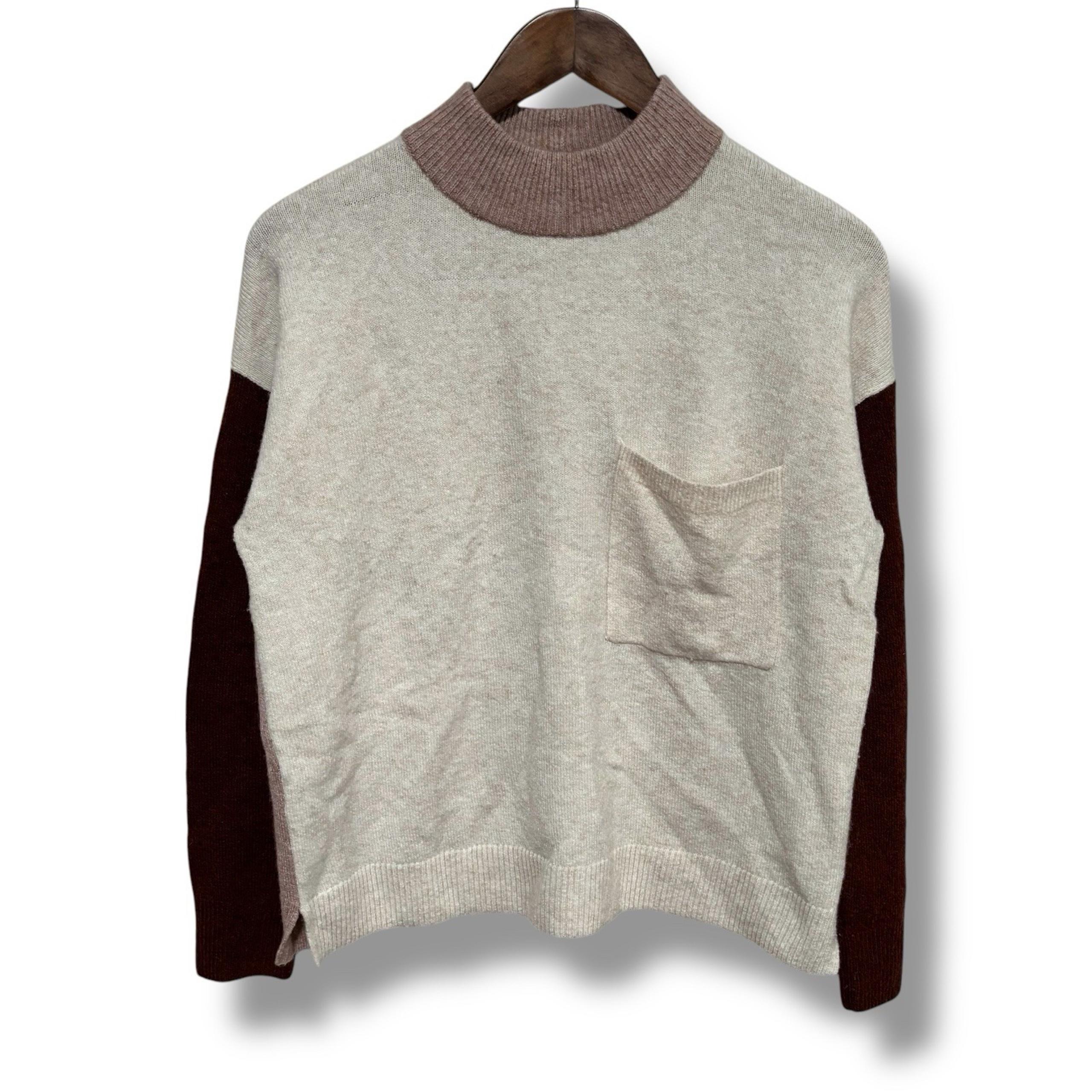 Madewell Women's Pocket Front Wool Blend Sweater Mock Neck Size Small 20 x 22