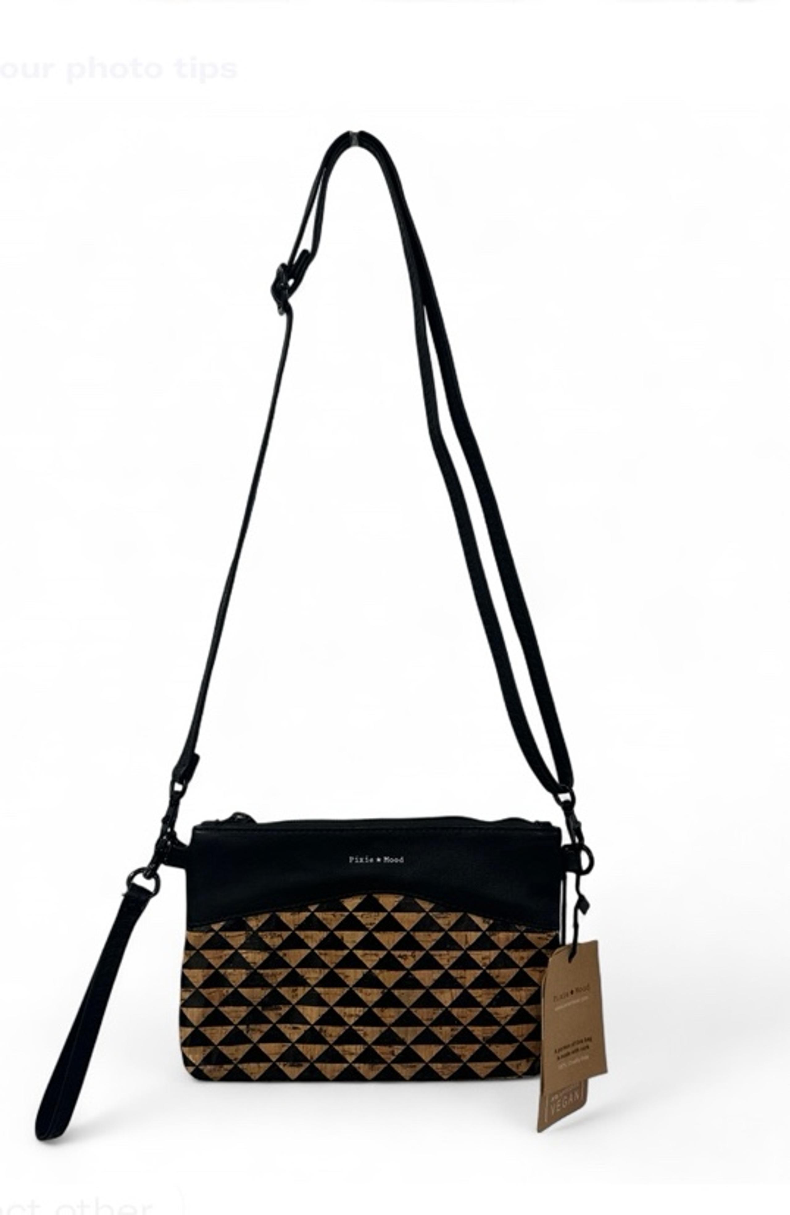 Pixie Mood Black and Cork Crossbody Bag