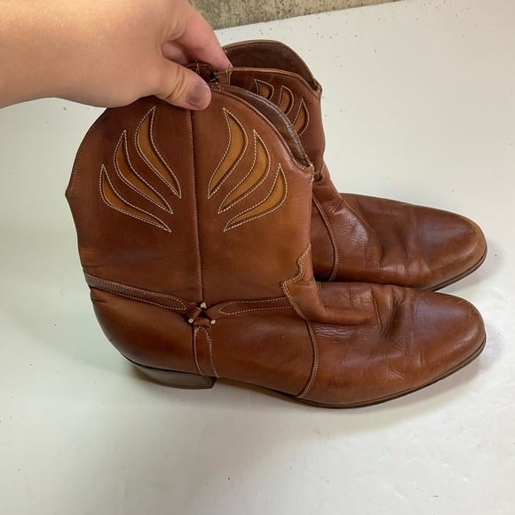 Vintage Florsheim Brown Leather Boots Size 11