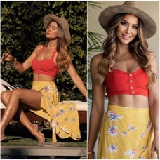 New Summers Adorable Red Crop/Bustier/Beach Top