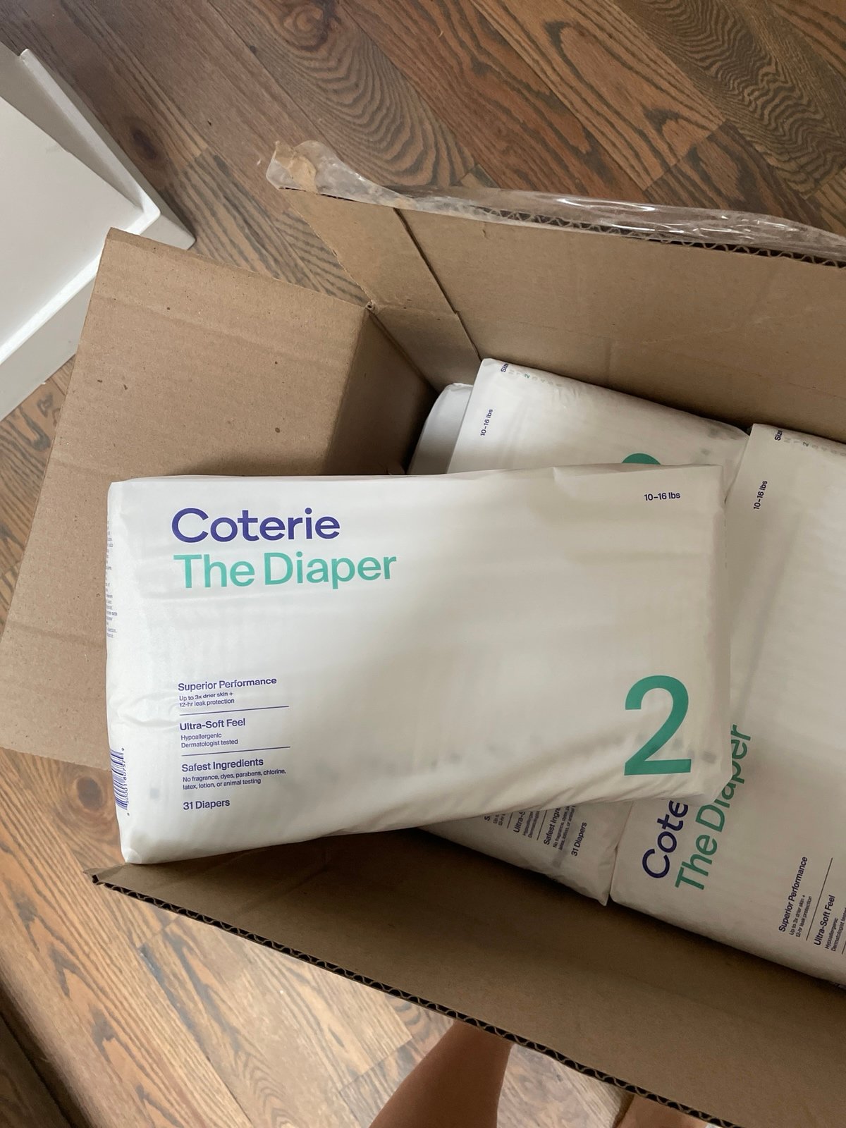 6 packs of Coterie size 2 diapers