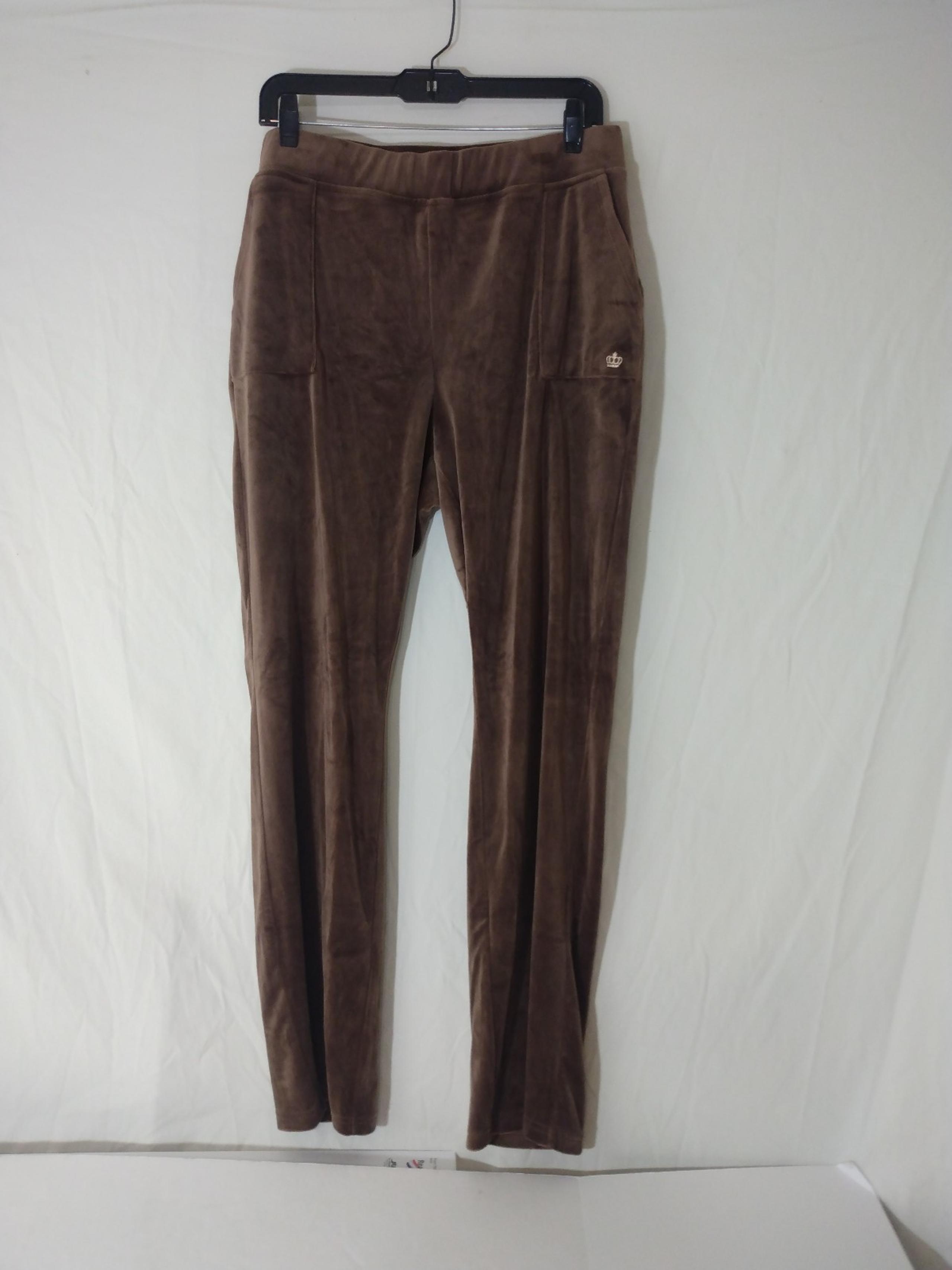Womens Juicy Couture Brown Velour Sweatpants Sz XL