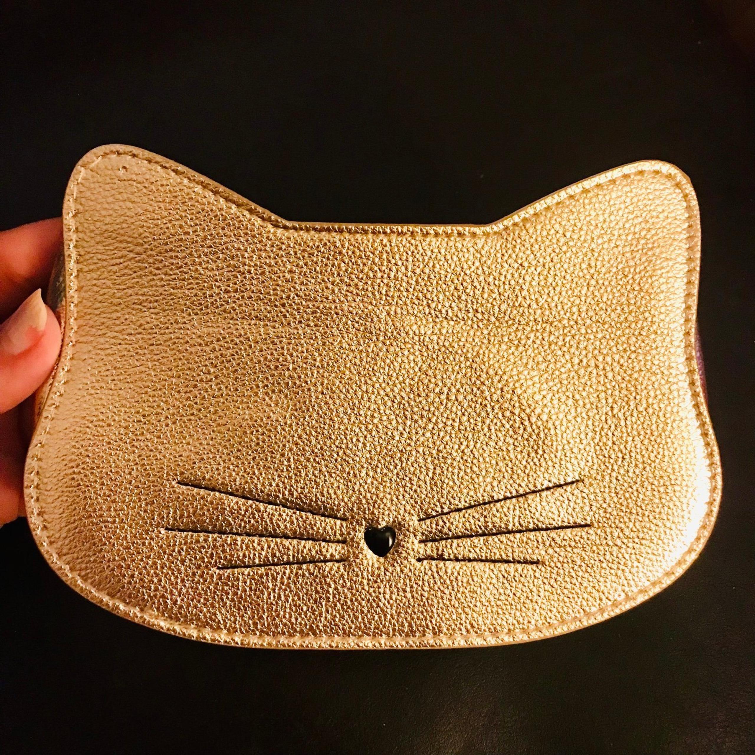 Tarte gold cat cosmetic bag