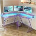 PURPLE Gaming Desk 50.4 with LED Strip & Power Outlets- NEW- FREE SHIPPING