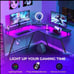 PURPLE Gaming Desk 50.4 with LED Strip & Power Outlets- NEW- FREE SHIPPING