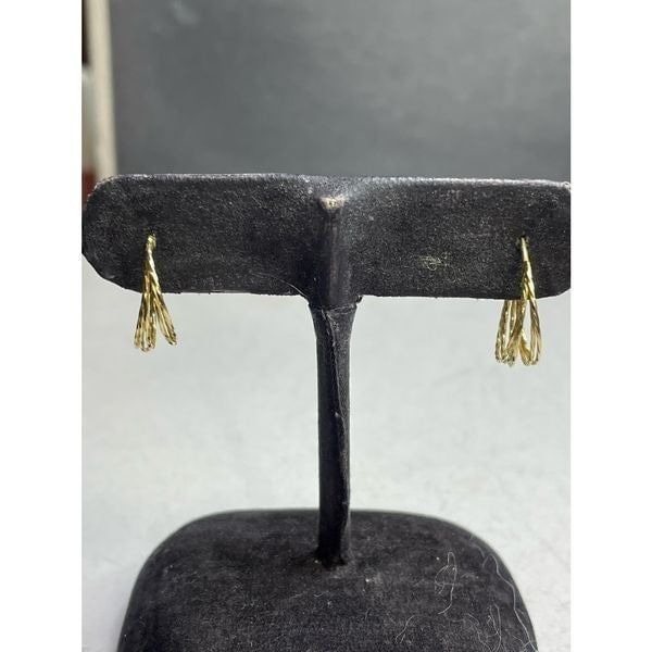 14k yellow gold braid hoop earrings
