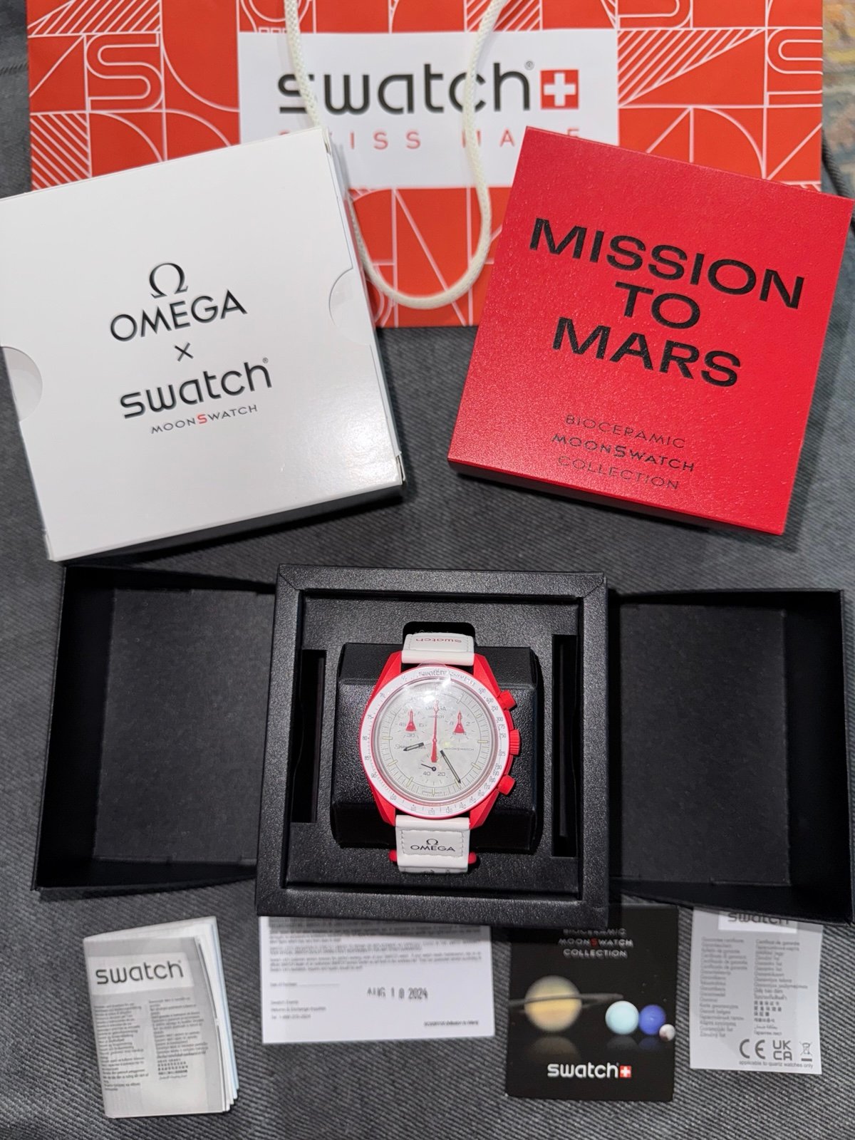 AUTHENTIC Brand New MoonSwatch Mars Red Swatch Omega Collab Watch