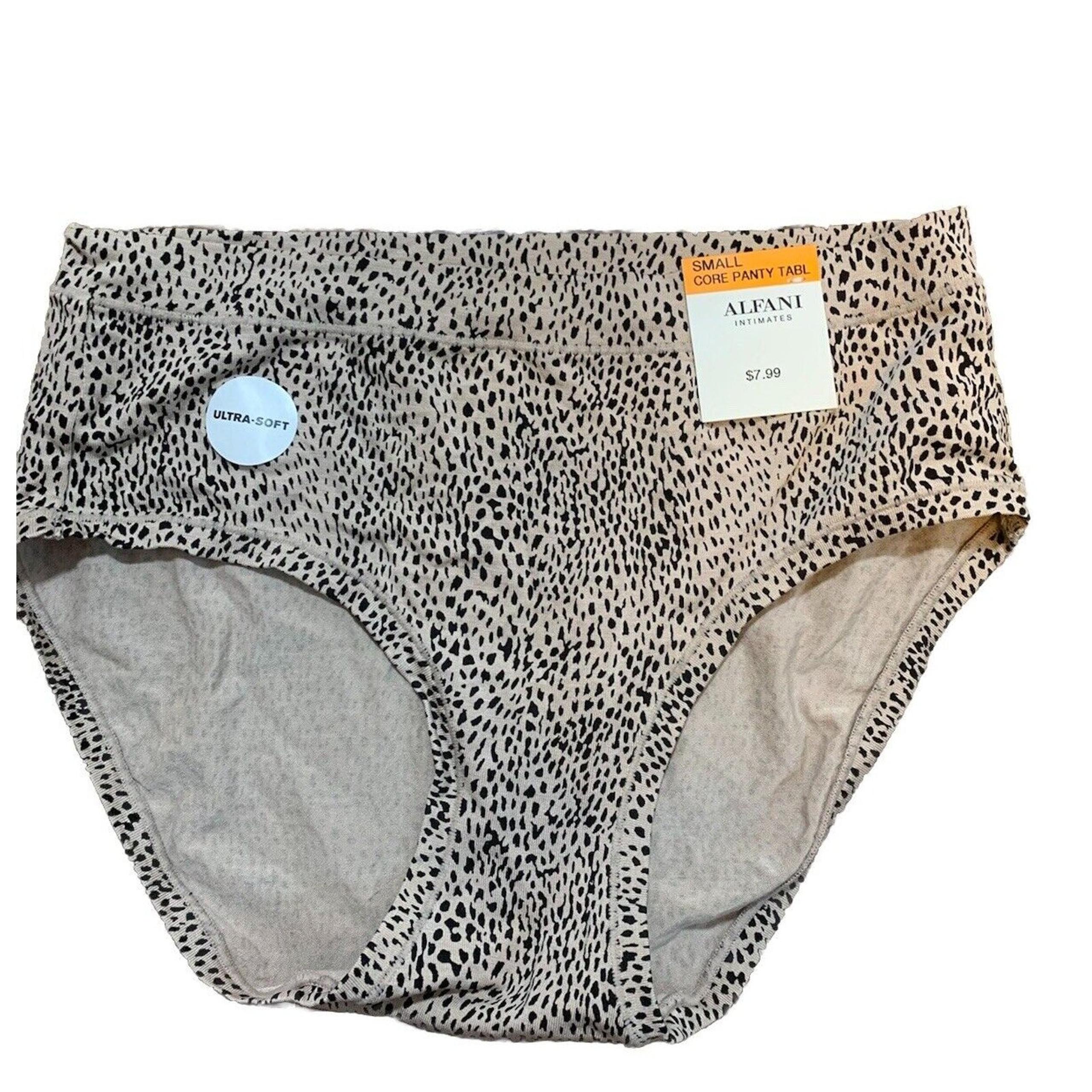 Alfani Core Panty Tabl Ultra Soft Panties Womens Size S Cheetah Animal Print NWT