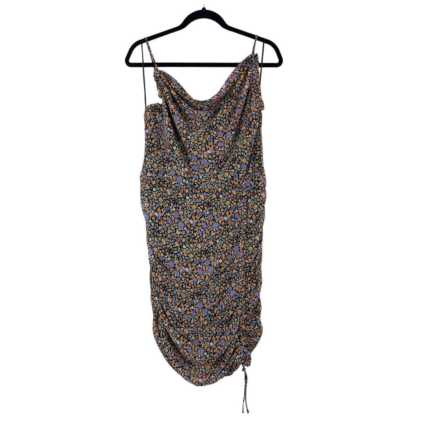 ASTR the Label Womens size X-Large XL dress floral tie mini ruched