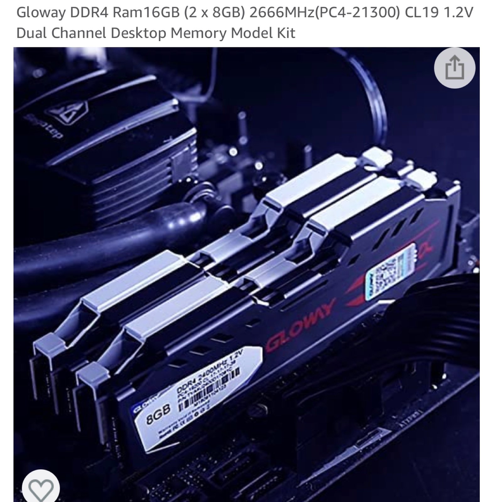 Gloway DDR4 Ram16GB (2 x 8GB) 2666MHz(PC4-21300) CL19 1.2V Dual-REAd Description