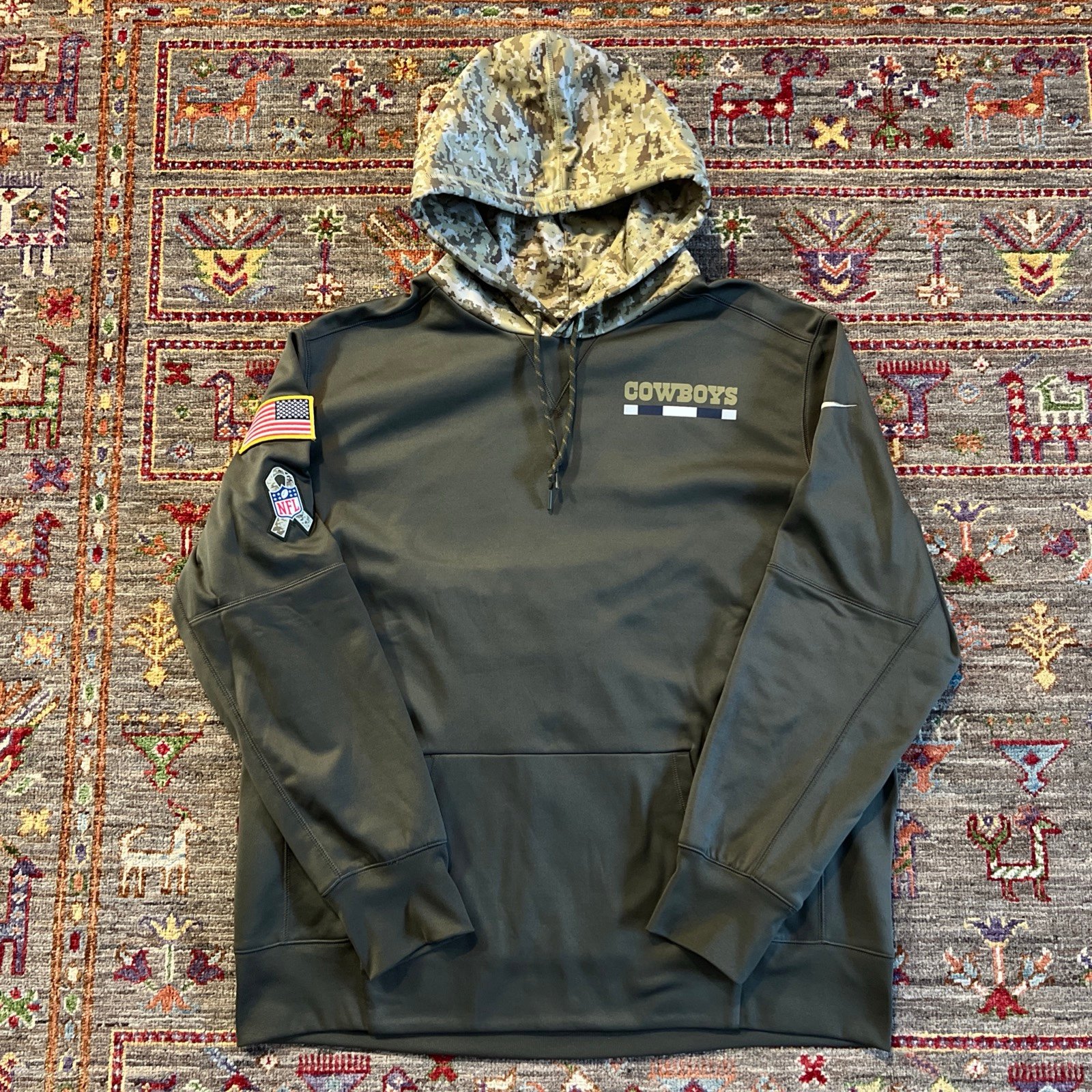 Dallas Cowboys Salute to Service Nike Dri-Fit Hoodie 2XL Camo 853413-325
