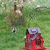 Metal Solar Bird Feeders House for Outside Hanging, Red