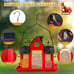 Metal Solar Bird Feeders House for Outside Hanging, Red