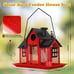 Metal Solar Bird Feeders House for Outside Hanging, Red