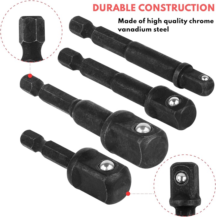 17Pcs Socket Adapter Set Excellent anti oil and rust -8wa5