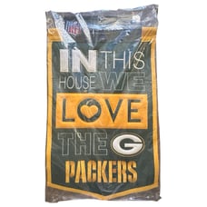 Vintage NFL Green Bay Packers “In This House We Love the Packers” Wool Banner