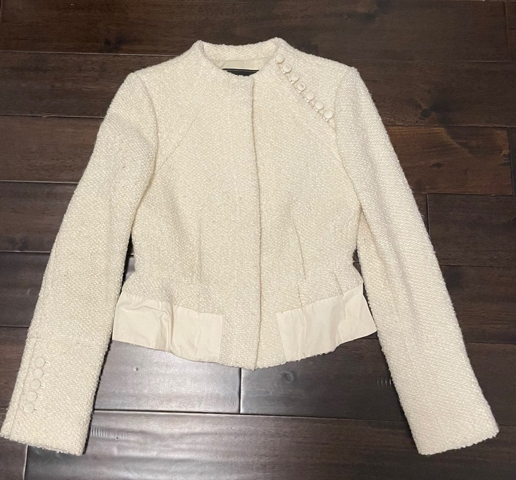 BCBGMaxAzria white wool jacket