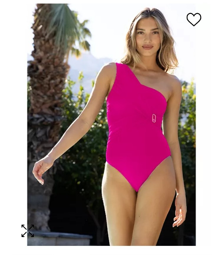 NWT Trina Turk Monaco Asymmetrical Spritz Pink One Piece Swimsuit 2