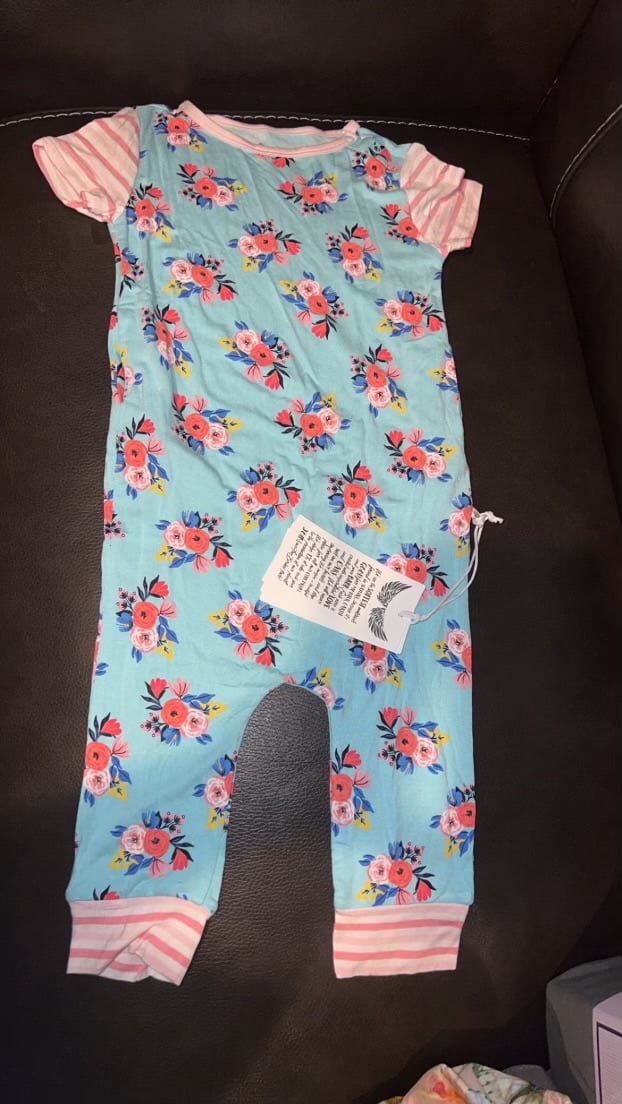 FREE BIRDEES BAMBOO FLORAL ROMPER SHORT SLEEVE