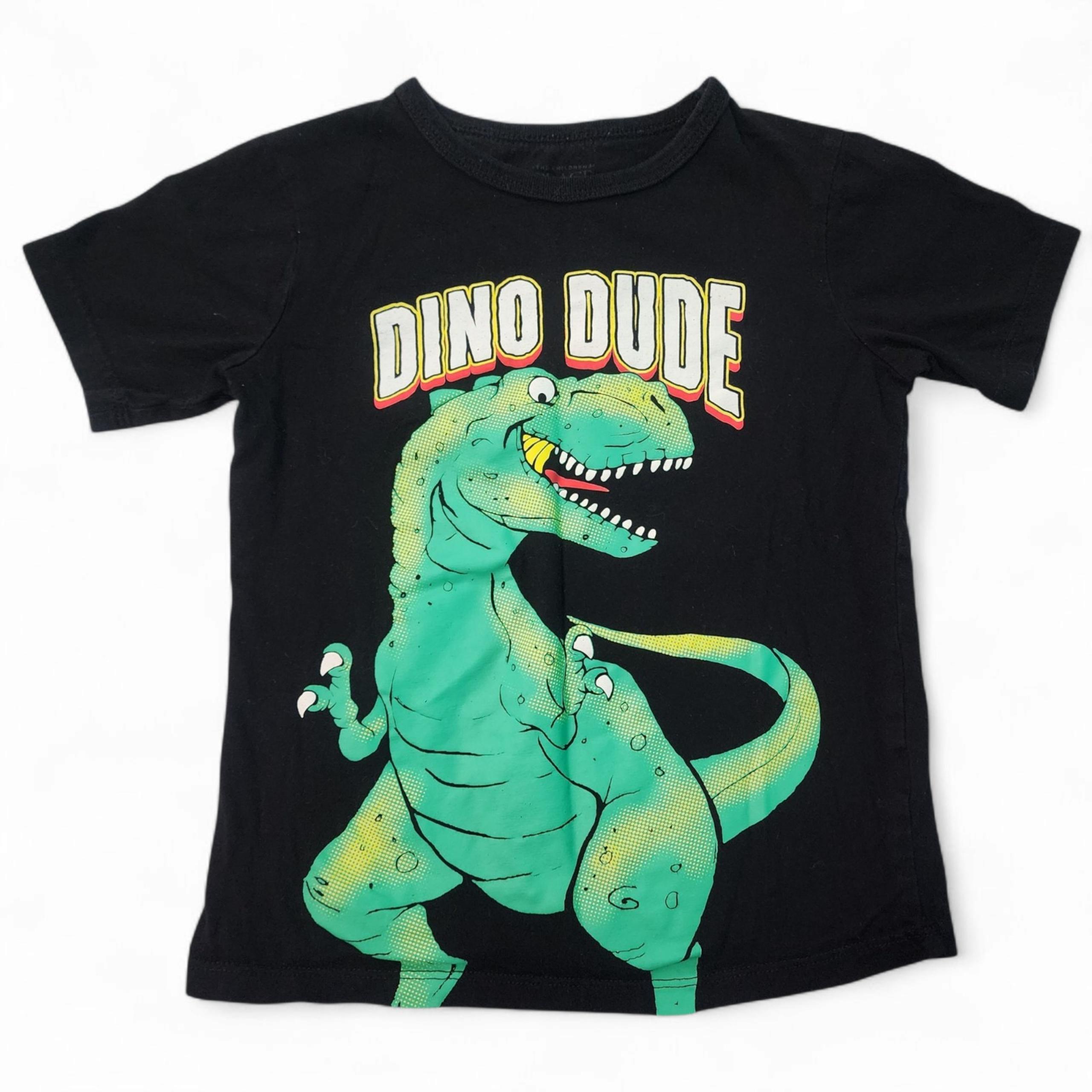 Children's Place "Dino Dude" T-Rex Graphic Tee - Boys Size 5T - Black