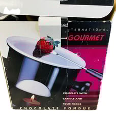 International Gourmet Chocolate Fondue Set With Candle Four Forks