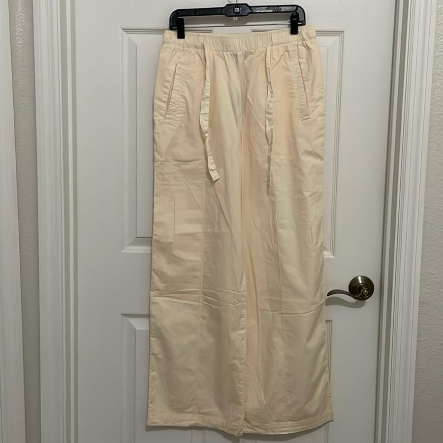 Monrow women’s Stretch Wide Leg Poplin Pants
