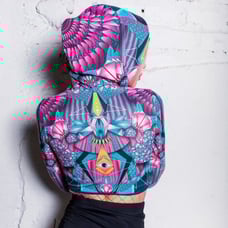 Psychedelic Long sleeve crop hoodie