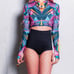 Psychedelic Long sleeve crop hoodie