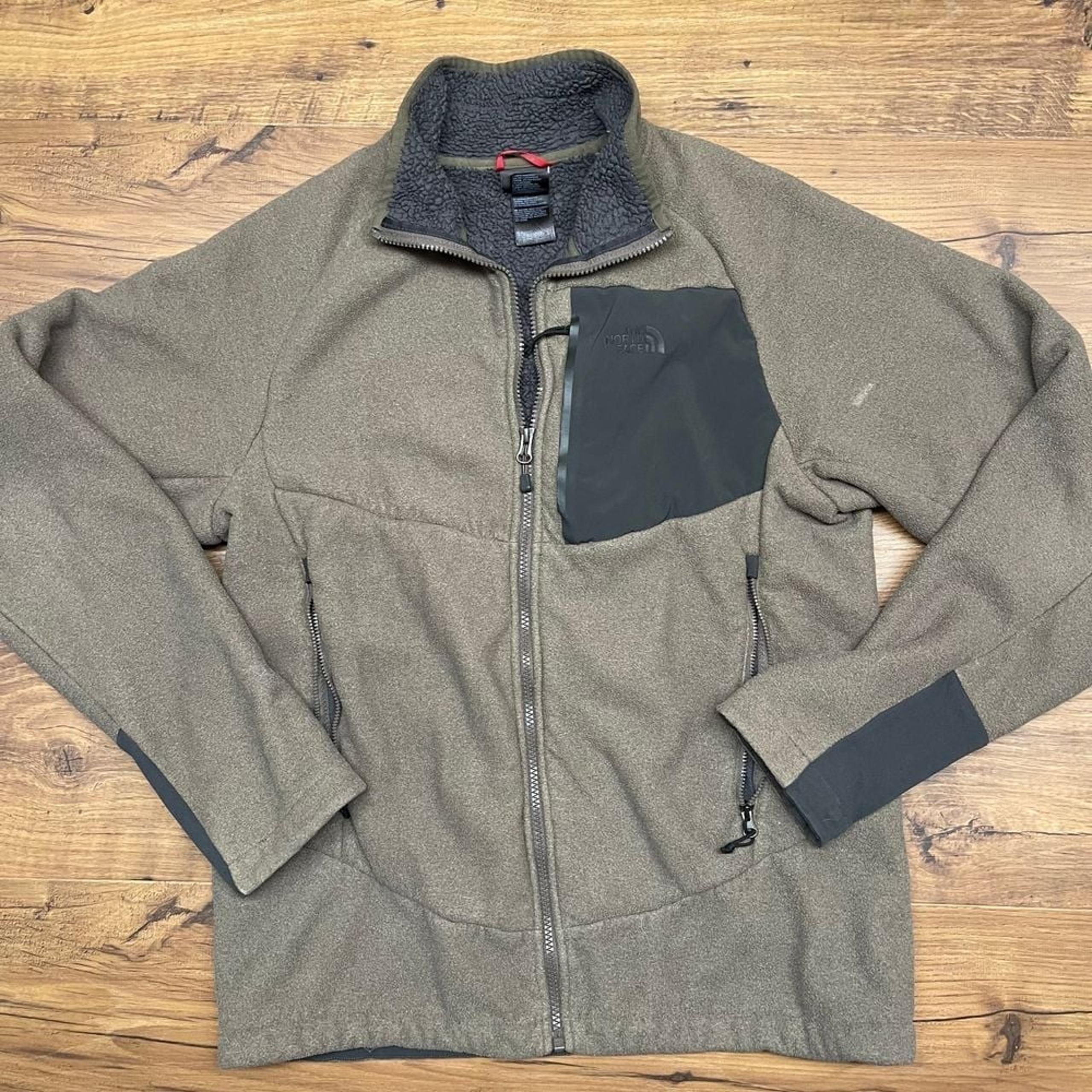 North Face Mens Medium Chimborazo Jacket Fleece Sherpa Lined Full Zip Brown