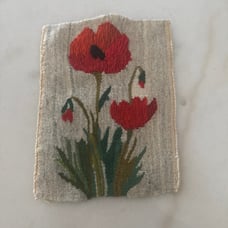 Vintage Handwoven Scandinavian Wall Hanging Flowers