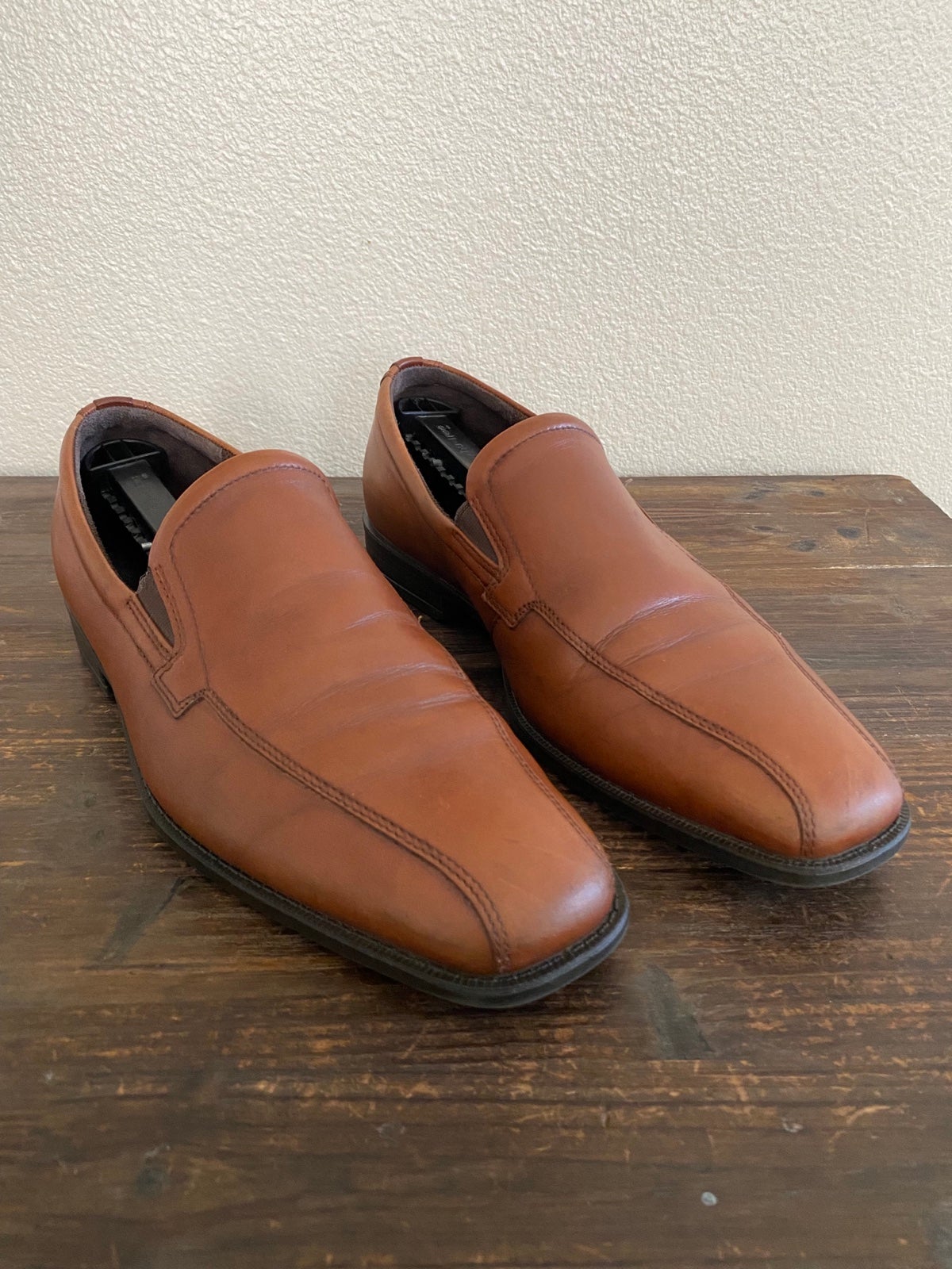 ECCO Authentic Footwear Men’s Loafers Brown Leather Slip On Dress Shoes Sz 8