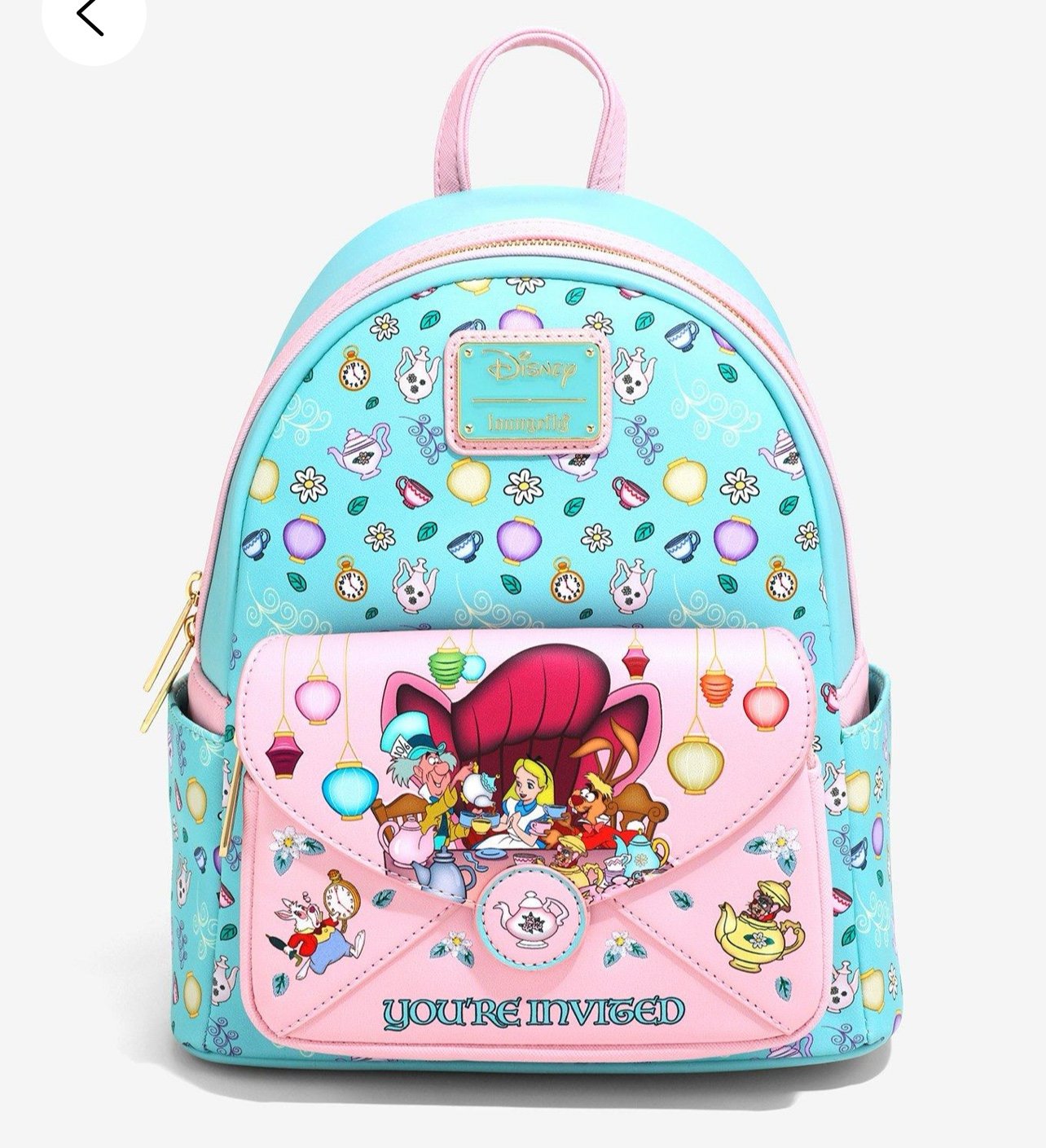 Loungefly Alice in Wonderland Mad Hatter and March Hare Tea Party Backpack