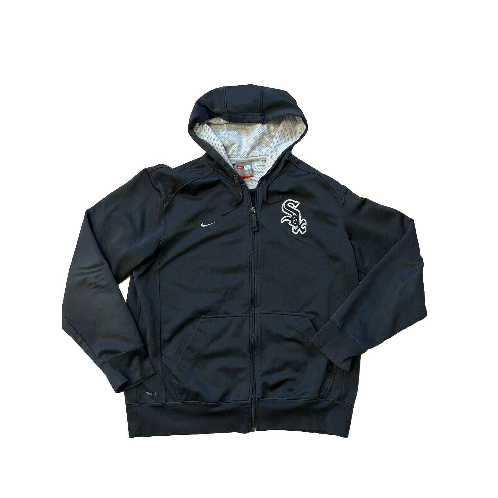 NIKE Team Front Zip Hooded Jacket Chicago White Sox Sz Large MLB