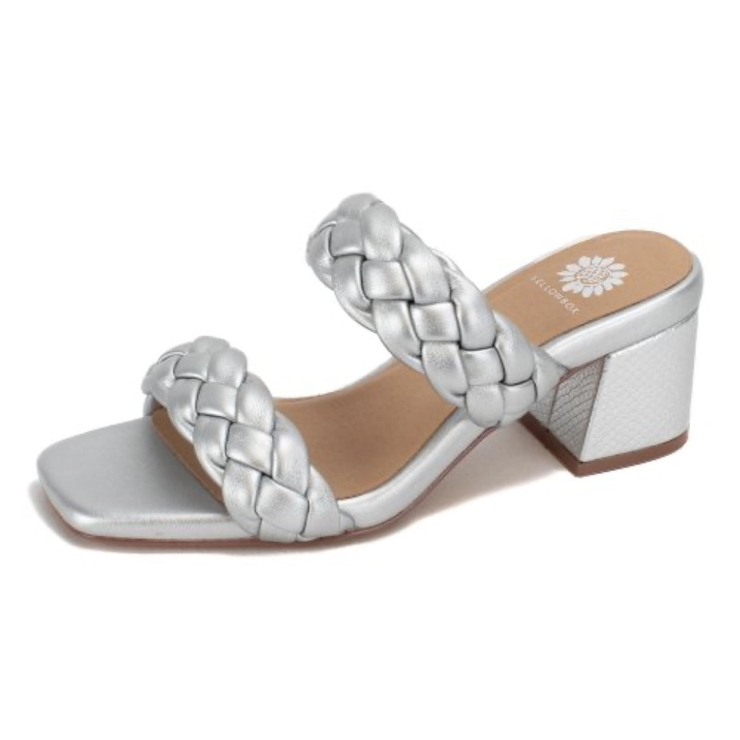 Yellow Box Shoes Silver Carlen Sandal Size 7