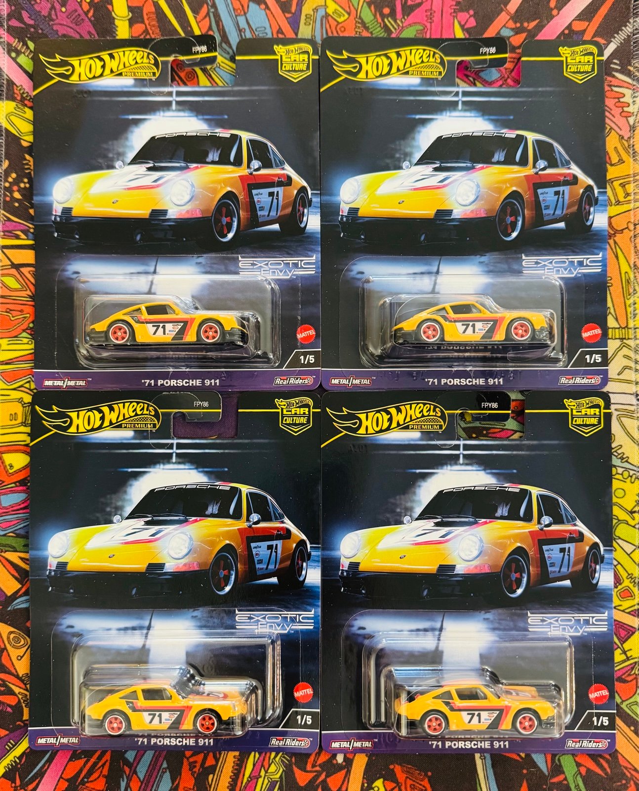 Mattel Hot Wheels Premium Car Culture 71 Porsche 911 Lot of 4 Diecast Cars 1:64