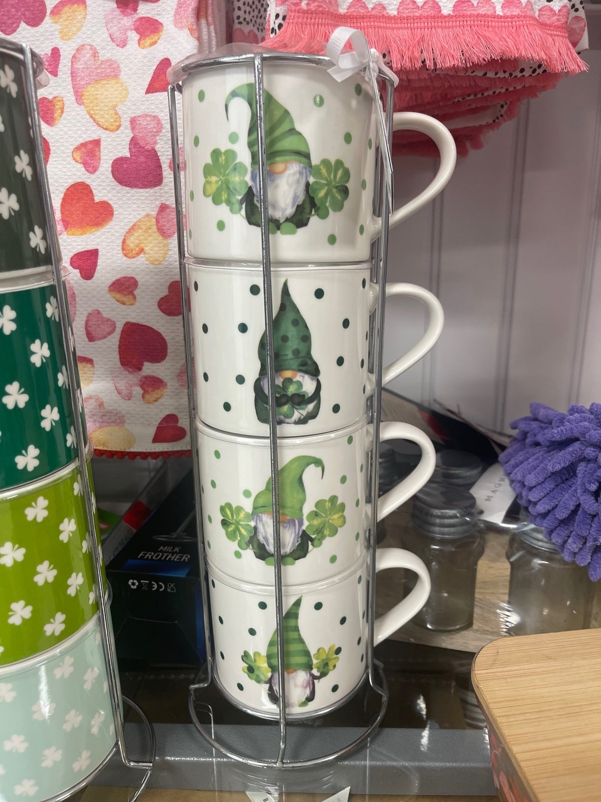Shamrock Gnome St Patrick’s Stackable Mugs