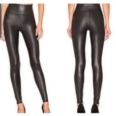 Spanx black FauxLeather Leggings sz small