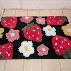 Black Bathroom Rugs Cute Strawberry Flower Bath Mat Bathroom Accessories, 18x25