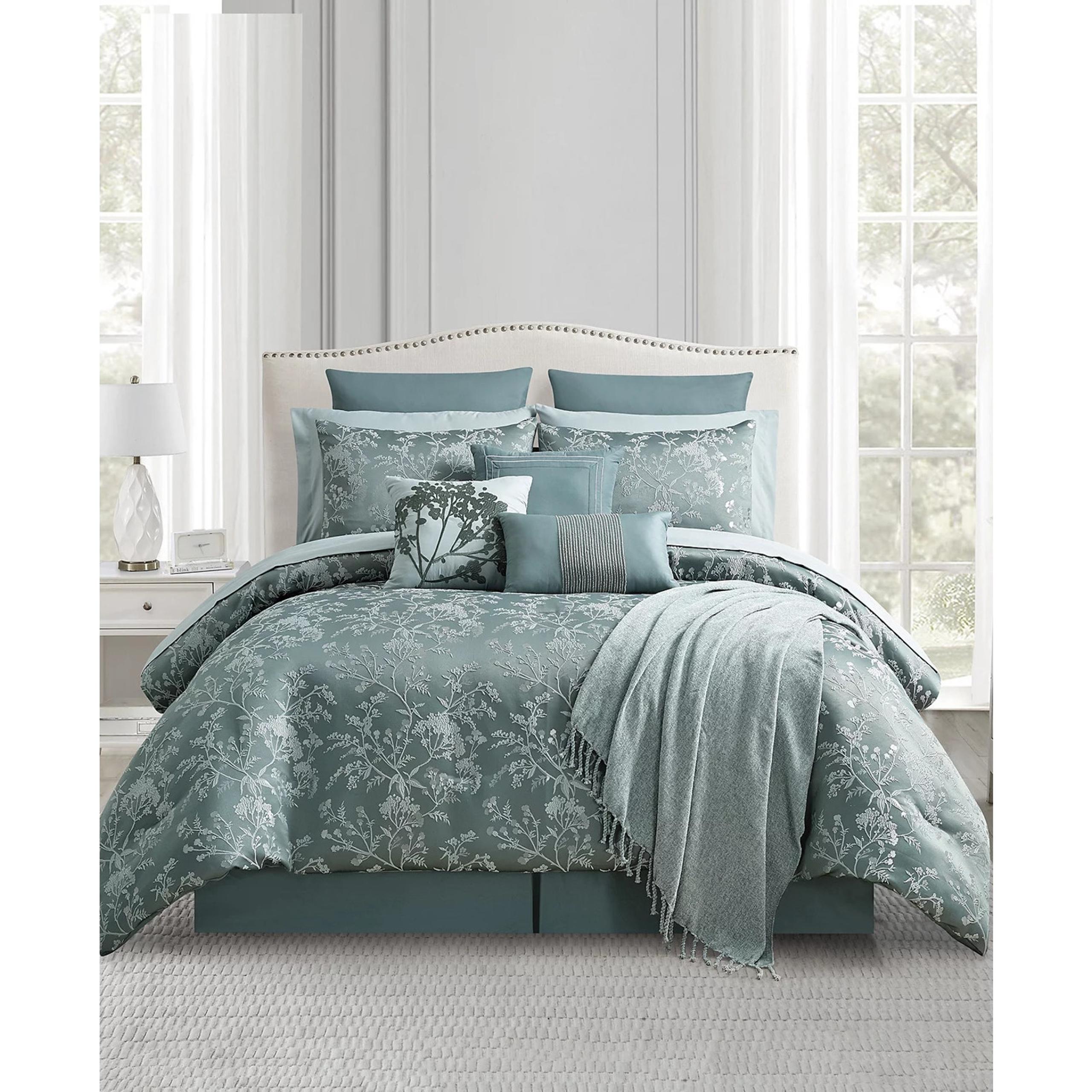 Sunham Harrison Botanical 14-Pc. Queen Comforter Set - Green