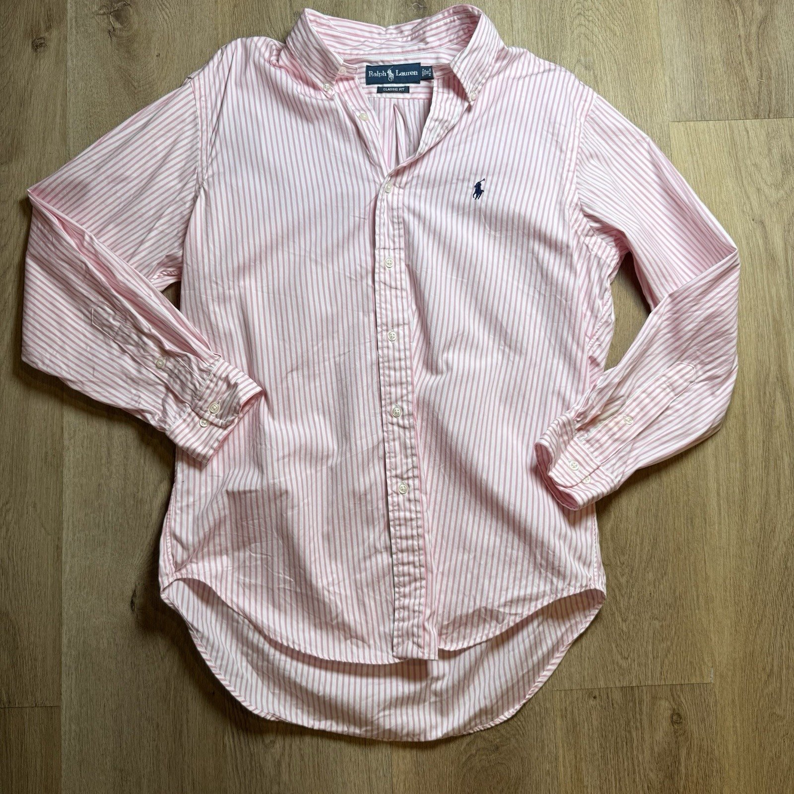 Polo Ralph Lauren Pink and White Classic Fit Buttom down Collar size 16 32/33