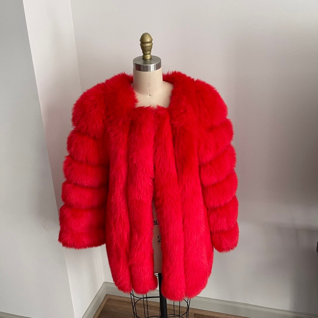Red Faux Fur Coat