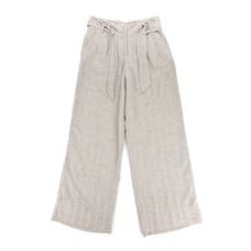 J JILL Linen Genuine Fit High Waisted Belted Pleated Wide Leg Trouser Pants 8