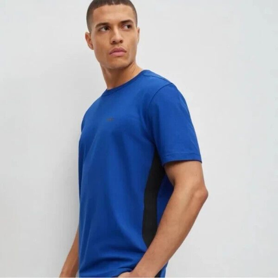 NWT Hugo Boss Men's Regular-Fit Striped Tape T-shirt Size L