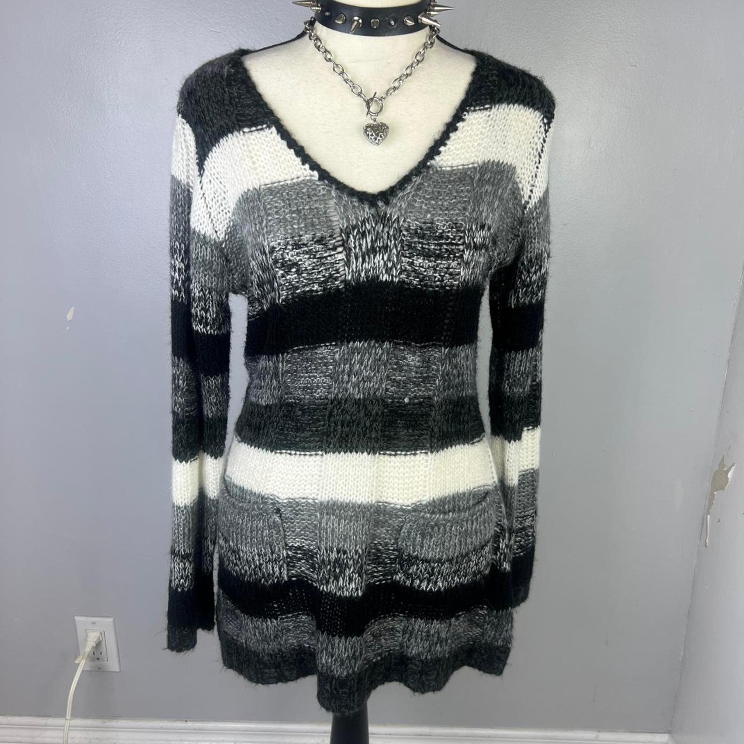 Grey striped sweater