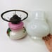 Vintage EAGLE Kerosene Oil Lamp Victorian Daisy Floral Hand painted Porcelain